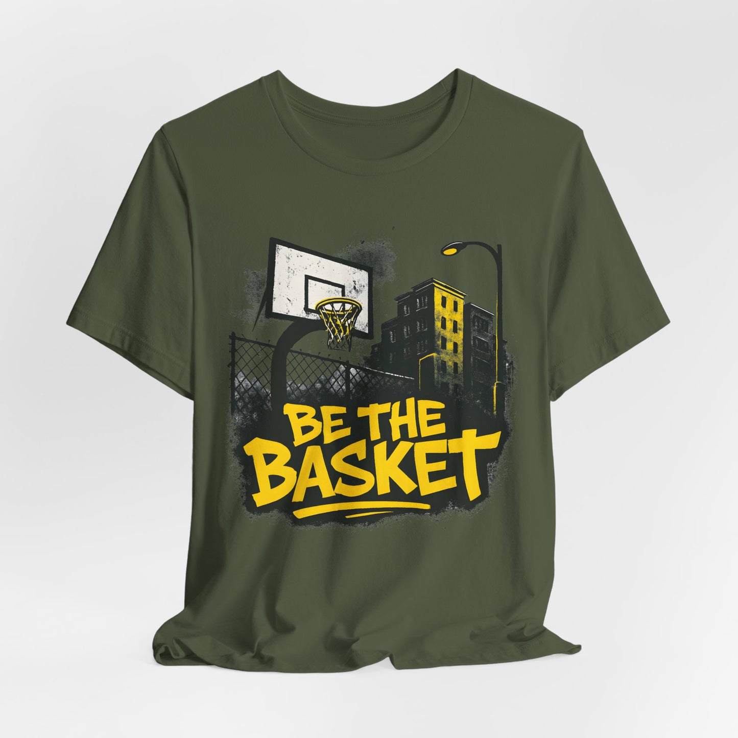 BE THE BASKET Basketball City Graffiti Yellow 2, Unisex T-Shirt, Disc Golf Shirt