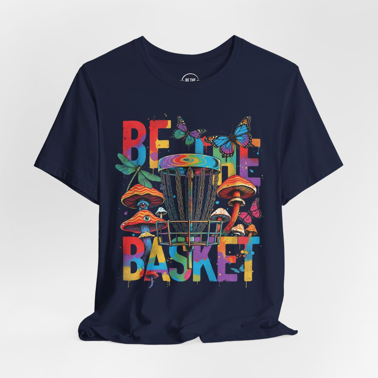 BE THE BASKET Disc Golf Mushroom Art 1, Unisex Disc Golf T-Shirt