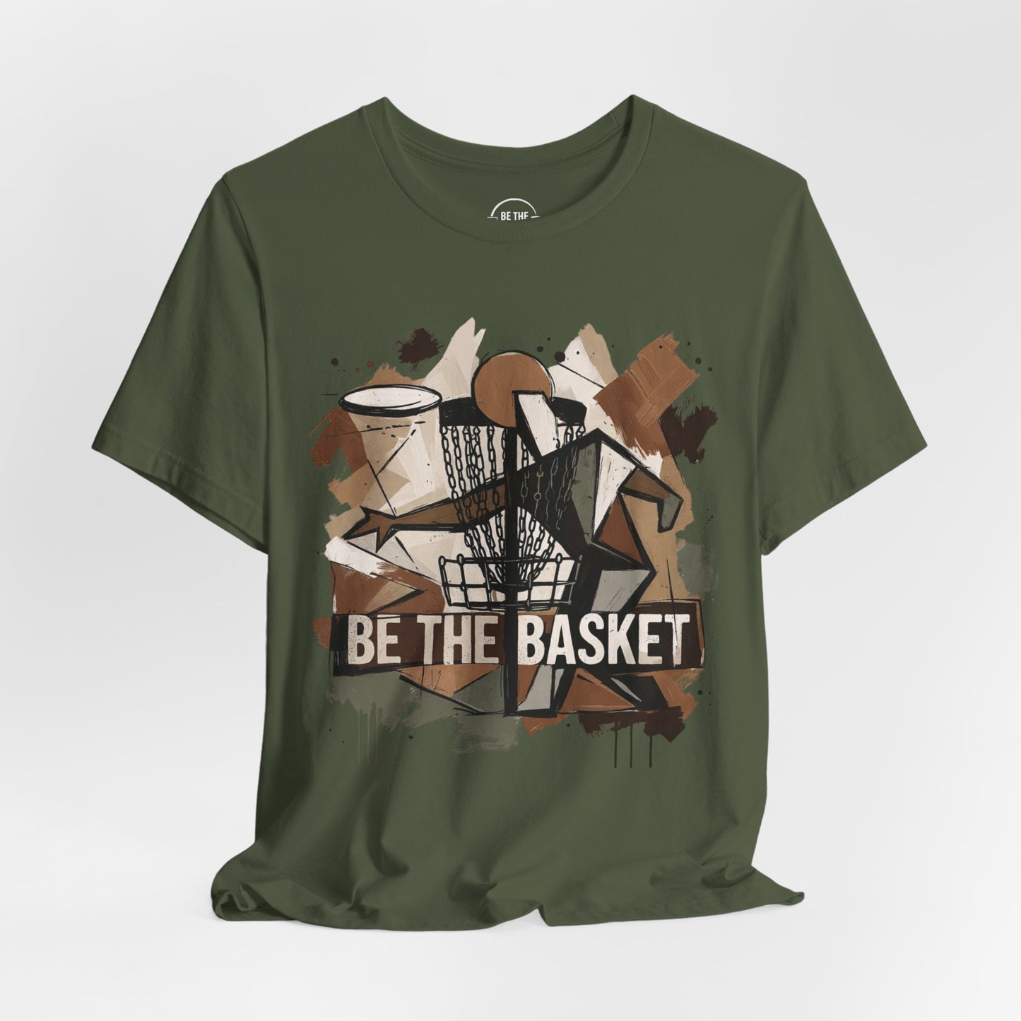 BE THE BASKET Disc Golf Cubism Art 1, Unisex Disc Golf T-Shirt