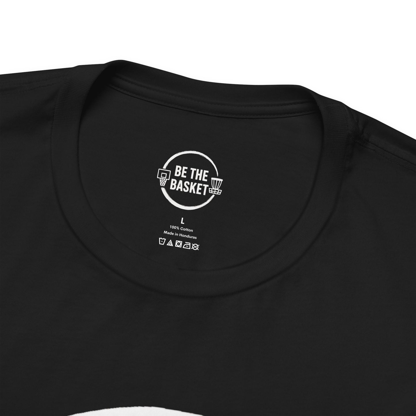BE THE BASKET Disc Golf Logo White, Unisex T-Shirt, Disc Golf Shirt