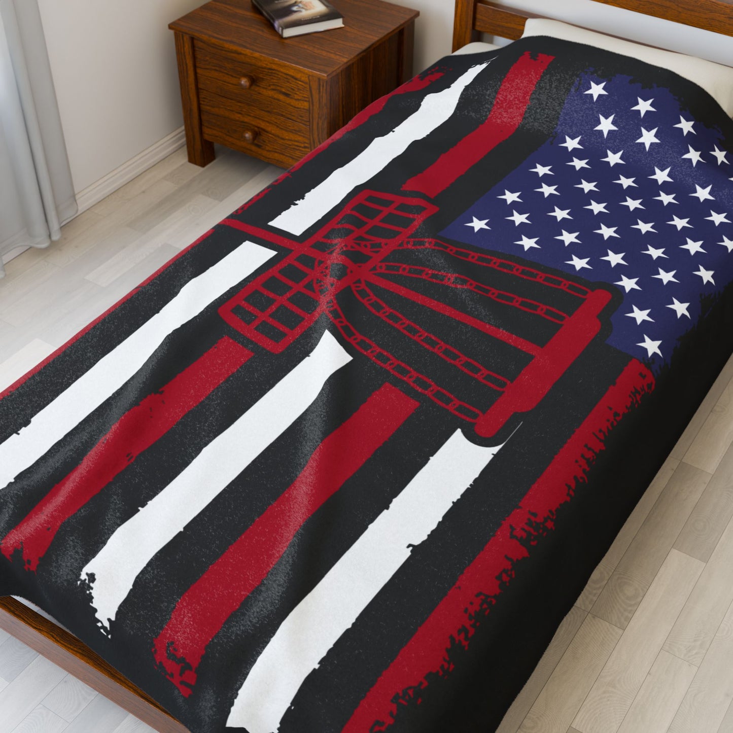 PATRIOTIC DISC GOLF Velveteen Plush Disc Golf Blanket