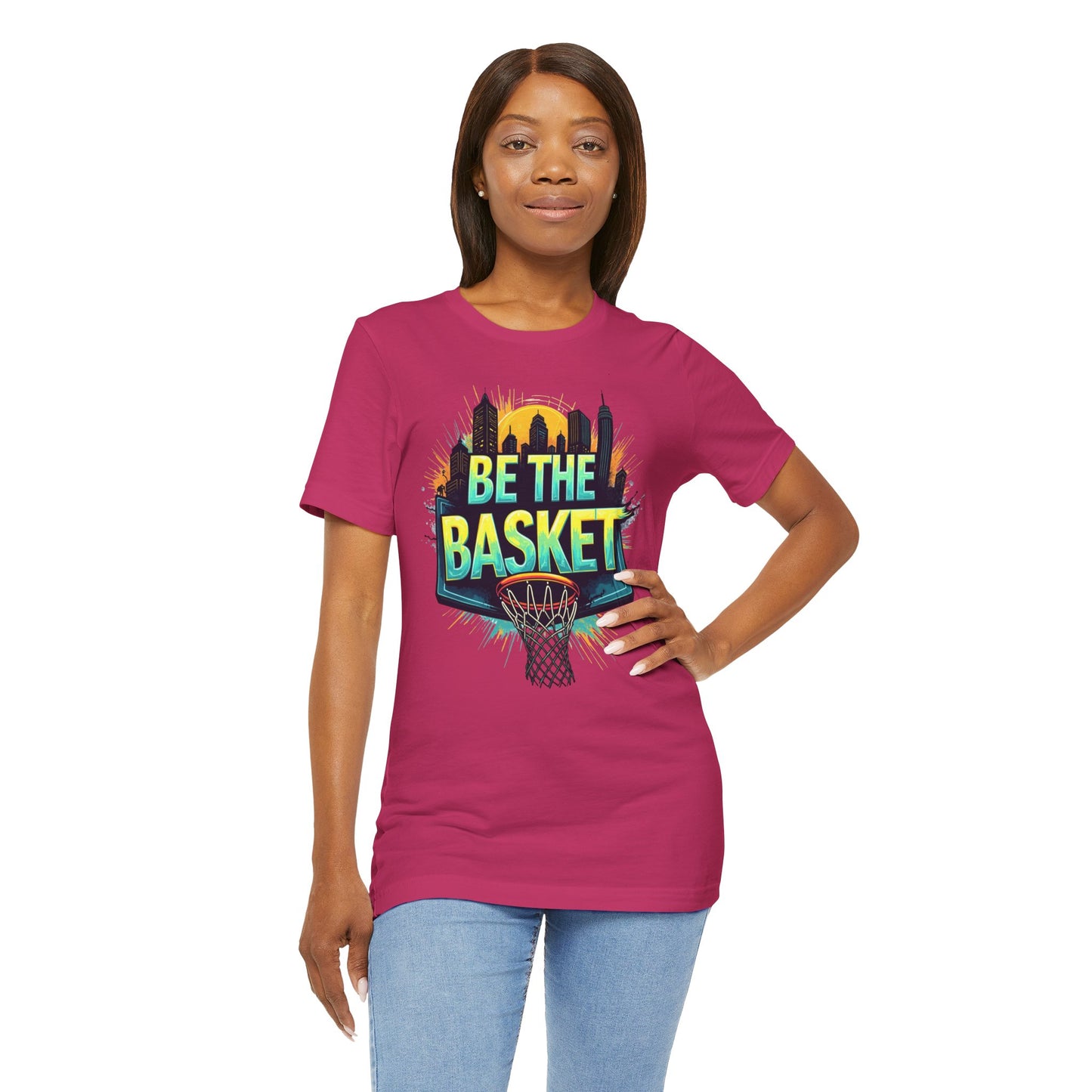 BE THE BASKET Skyline 4 Basketball Unisex T-Shirt, Basketball Shirt