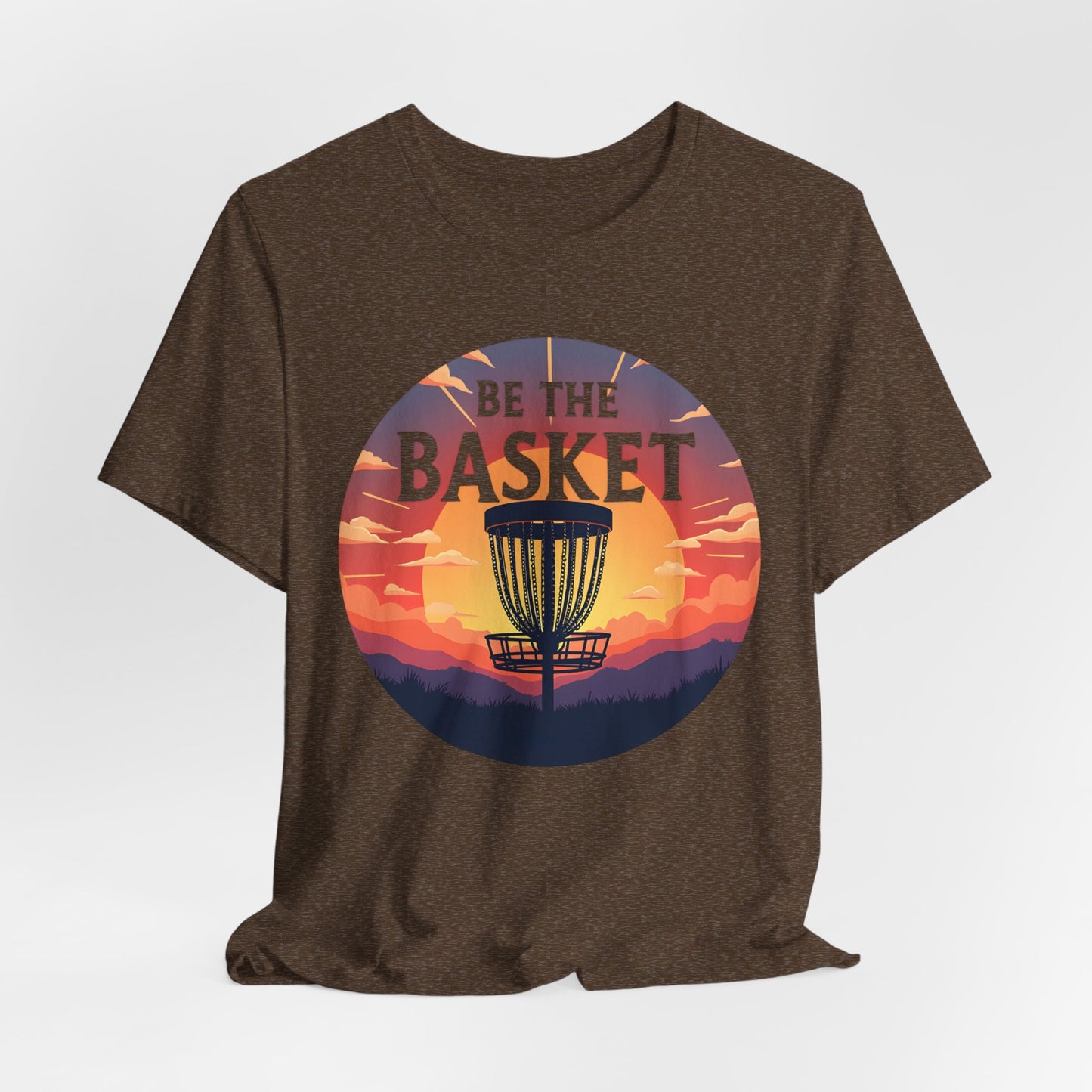 BE THE BASKET Disc Golf Sunset 4 Unisex T-Shirt, DISC GOLF SHIRT