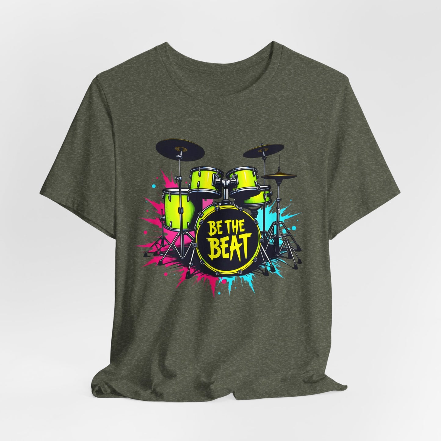 BE THE BEAT Neon Drums Design 1 - Drummer Unisex T-Shirt