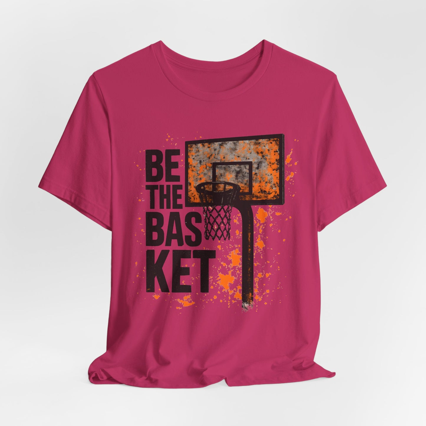 BE THE BASKET Basketball Goal Distressed Orange, Unisex T-Shirt, Disc Golf Shirt