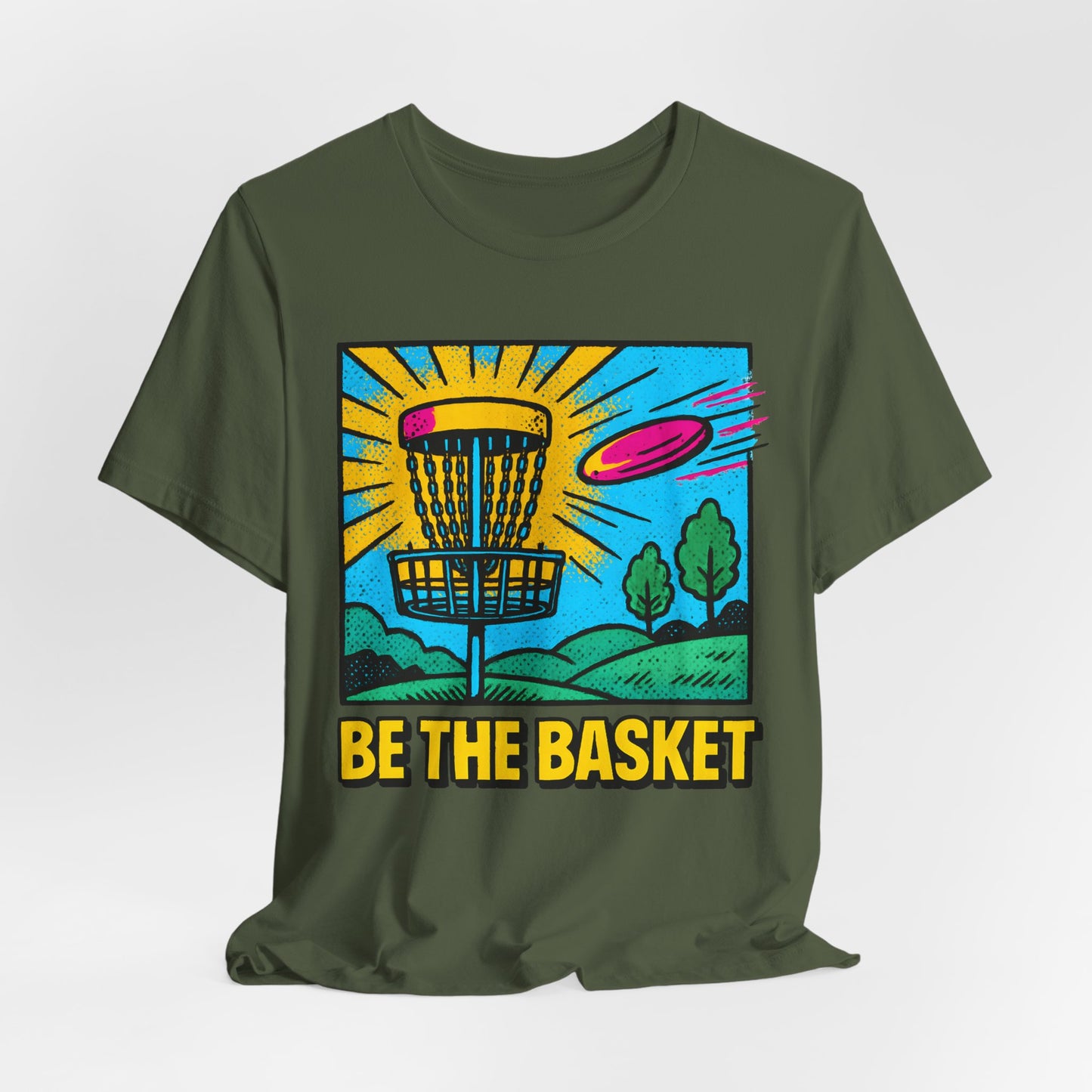 BE THE BASKET Disc Golf Basket Pop Art 5, Unisex T-Shirt