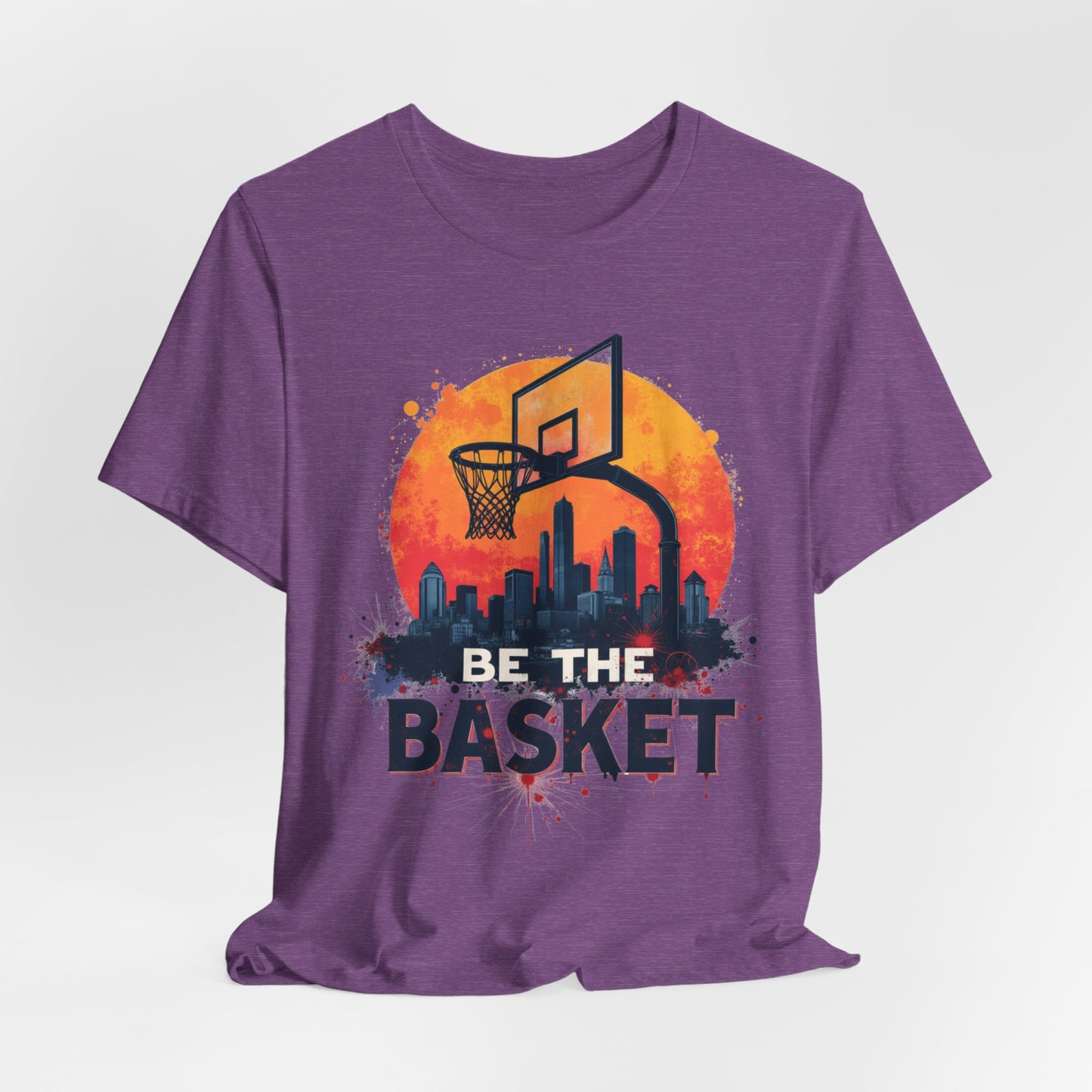 BE THE BASKET Basketball Skyline Sunset 3, Basketball Unisex T-Shirt