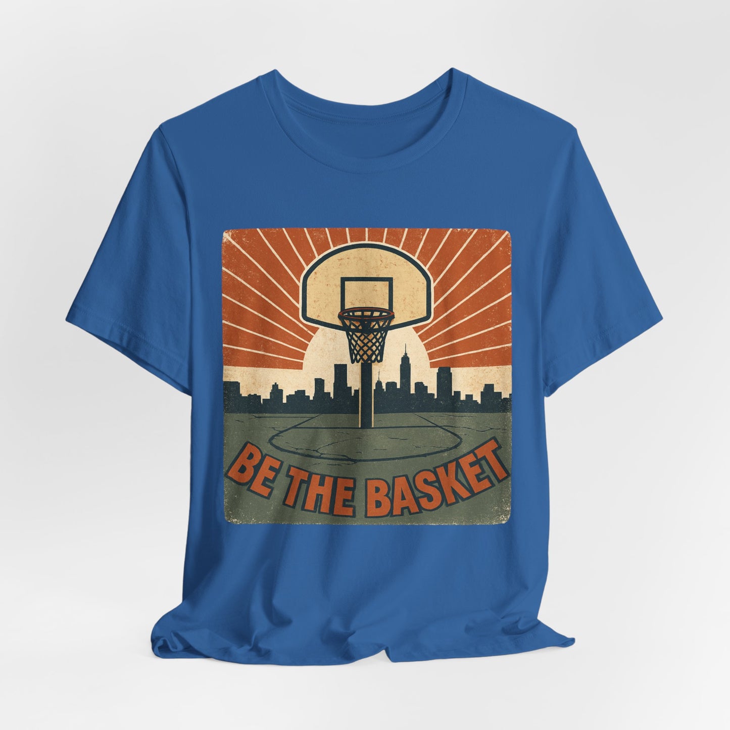 BE THE BASKET Basketball Goal Distressed Design 2, Unisex T-Shirt, Disc Golf Shirt