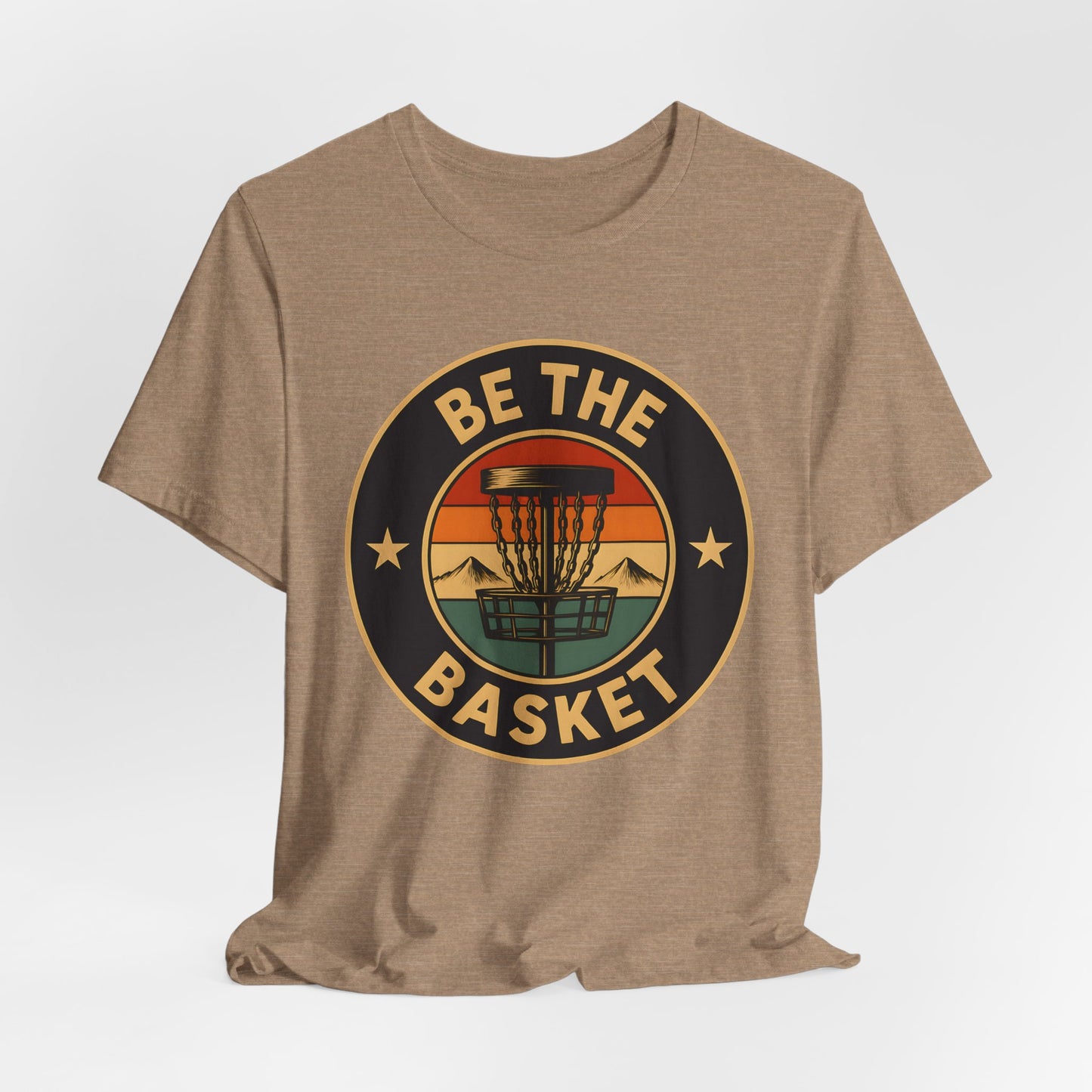 BE THE BASKET Disc Golf Badge Retro 1, Unisex T-Shirt, Disc Golf Shirt