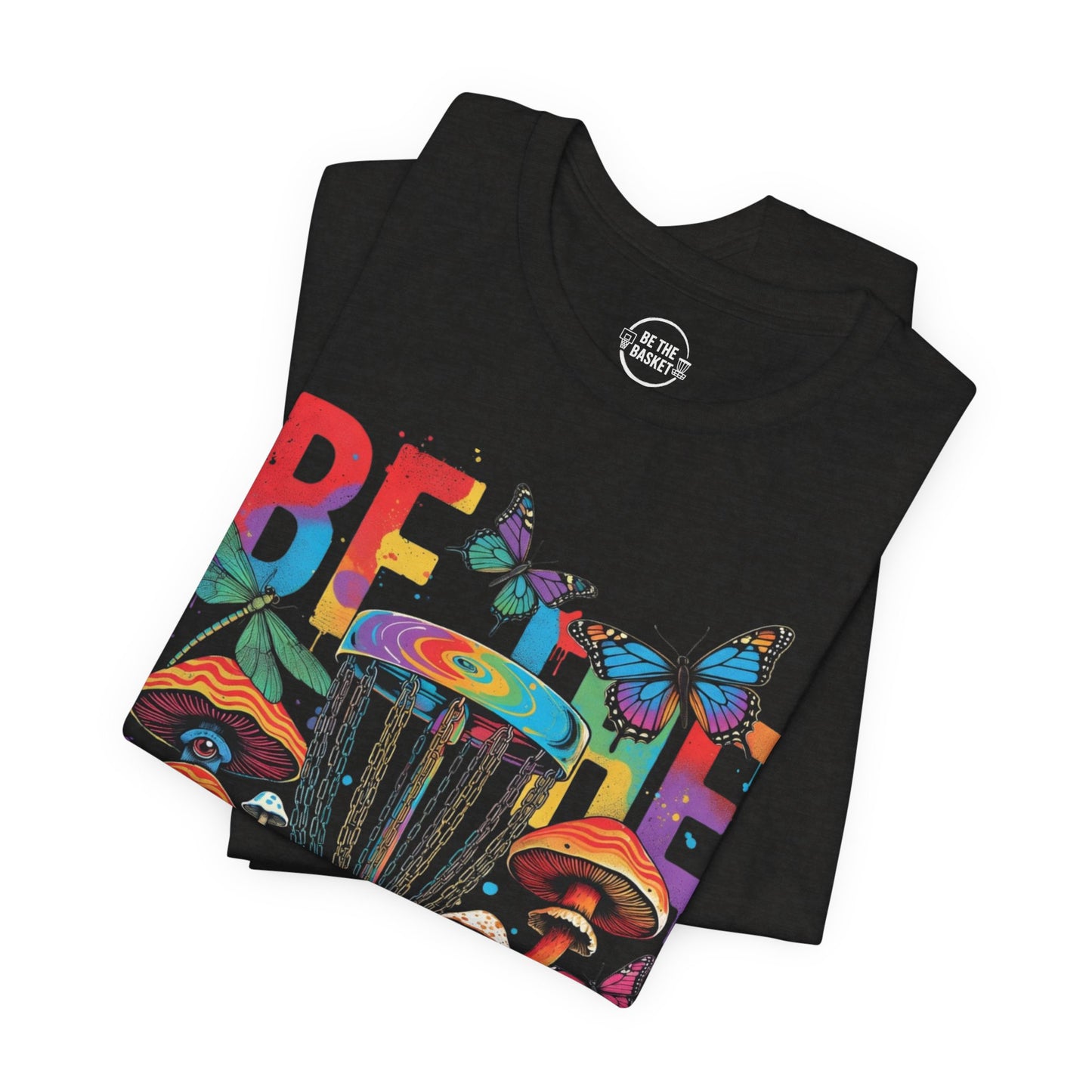 BE THE BASKET Disc Golf Mushroom Art 1, Unisex Disc Golf T-Shirt
