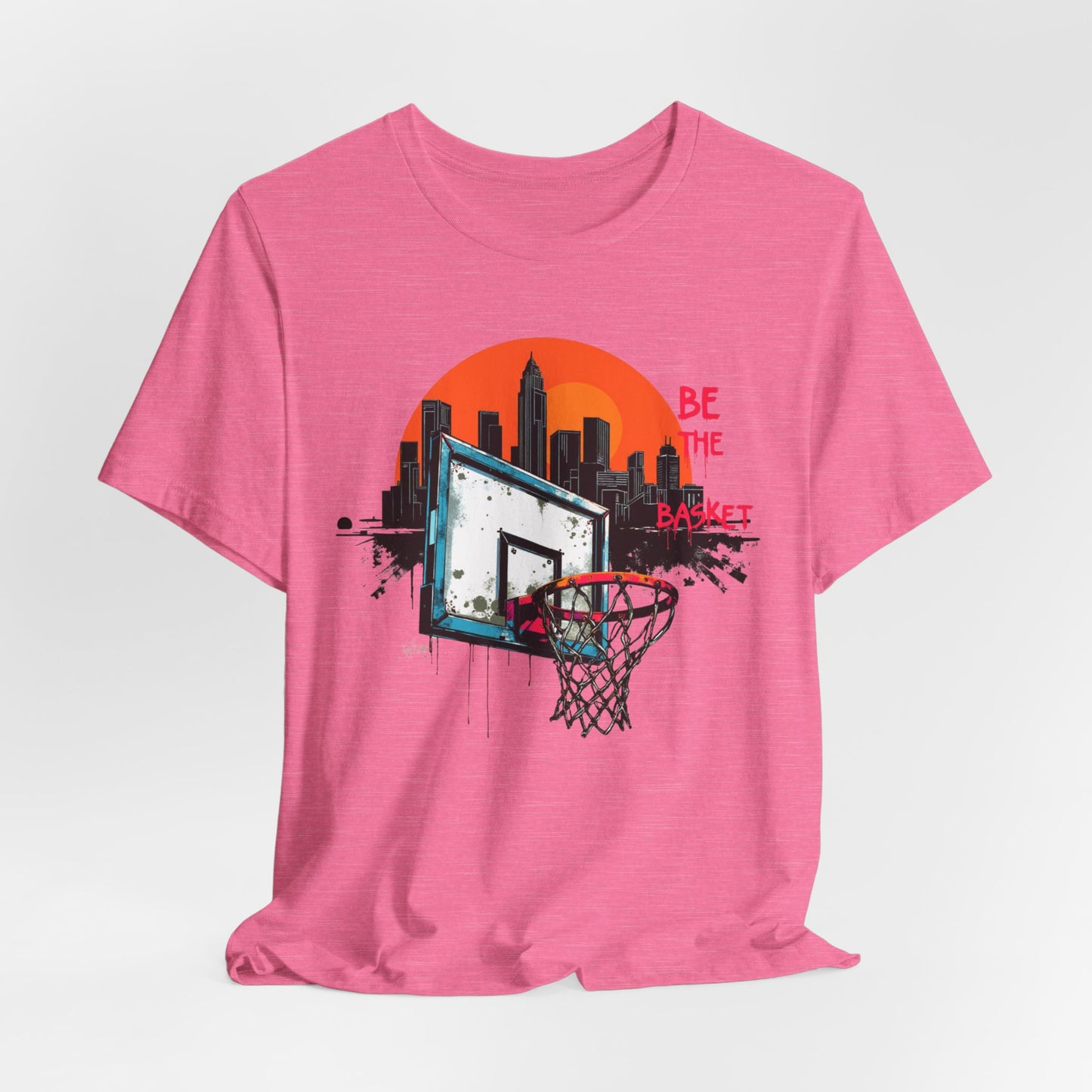 BE THE BASKET Basketball Goal Skyline Sunset 1, Basketball Unisex T-Shirt