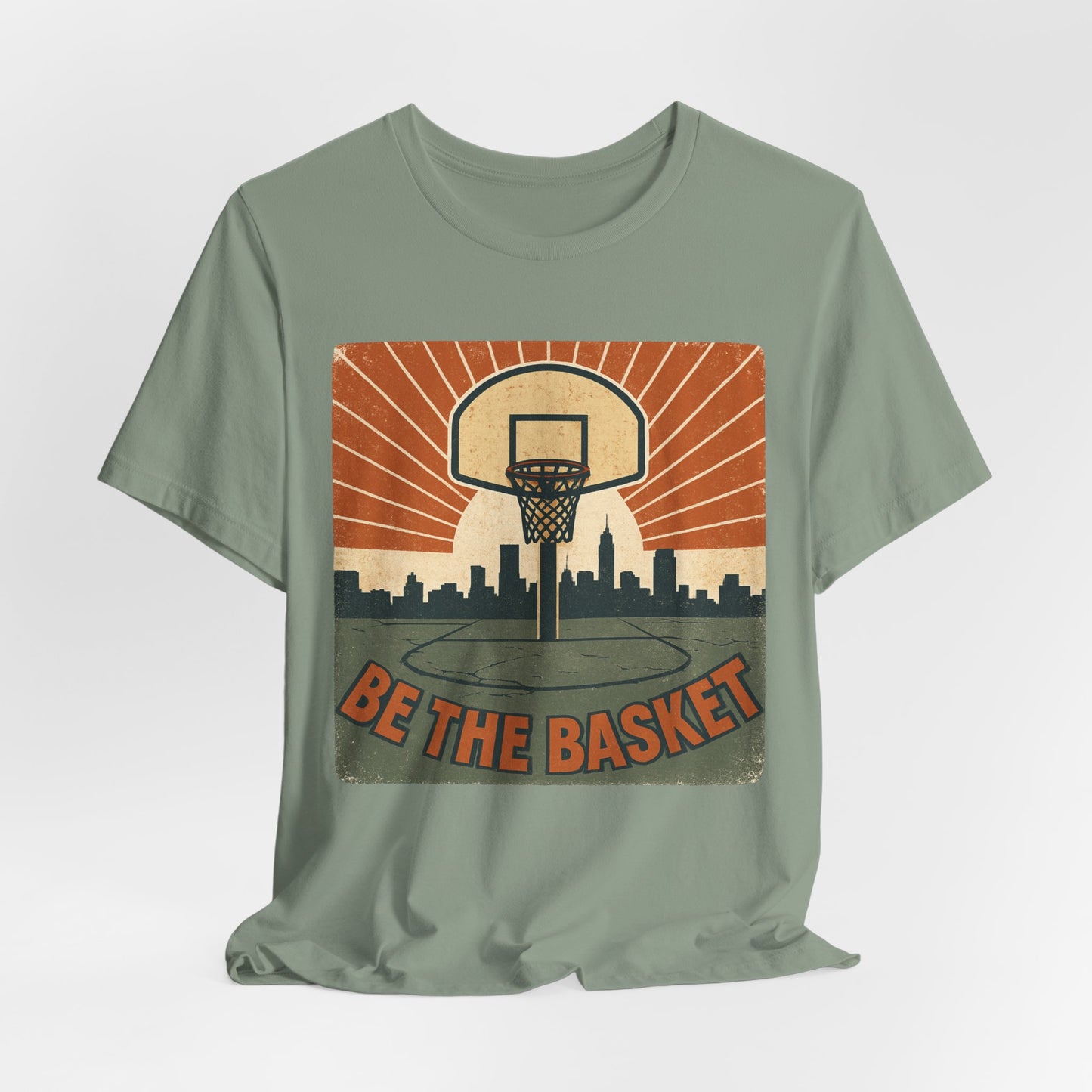 BE THE BASKET Basketball Goal Distressed Design 2, Unisex T-Shirt, Disc Golf Shirt