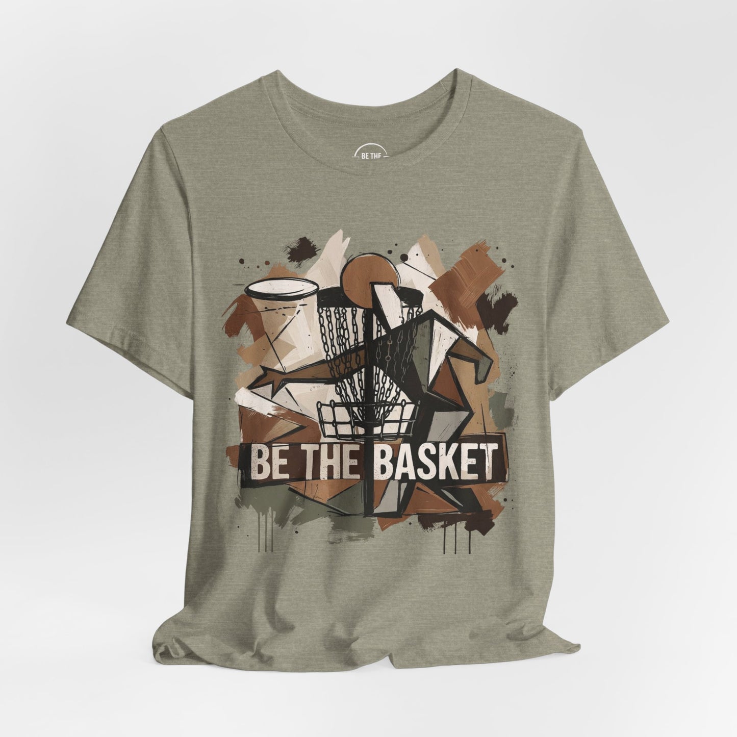 BE THE BASKET Disc Golf Cubism Art 1, Unisex Disc Golf T-Shirt