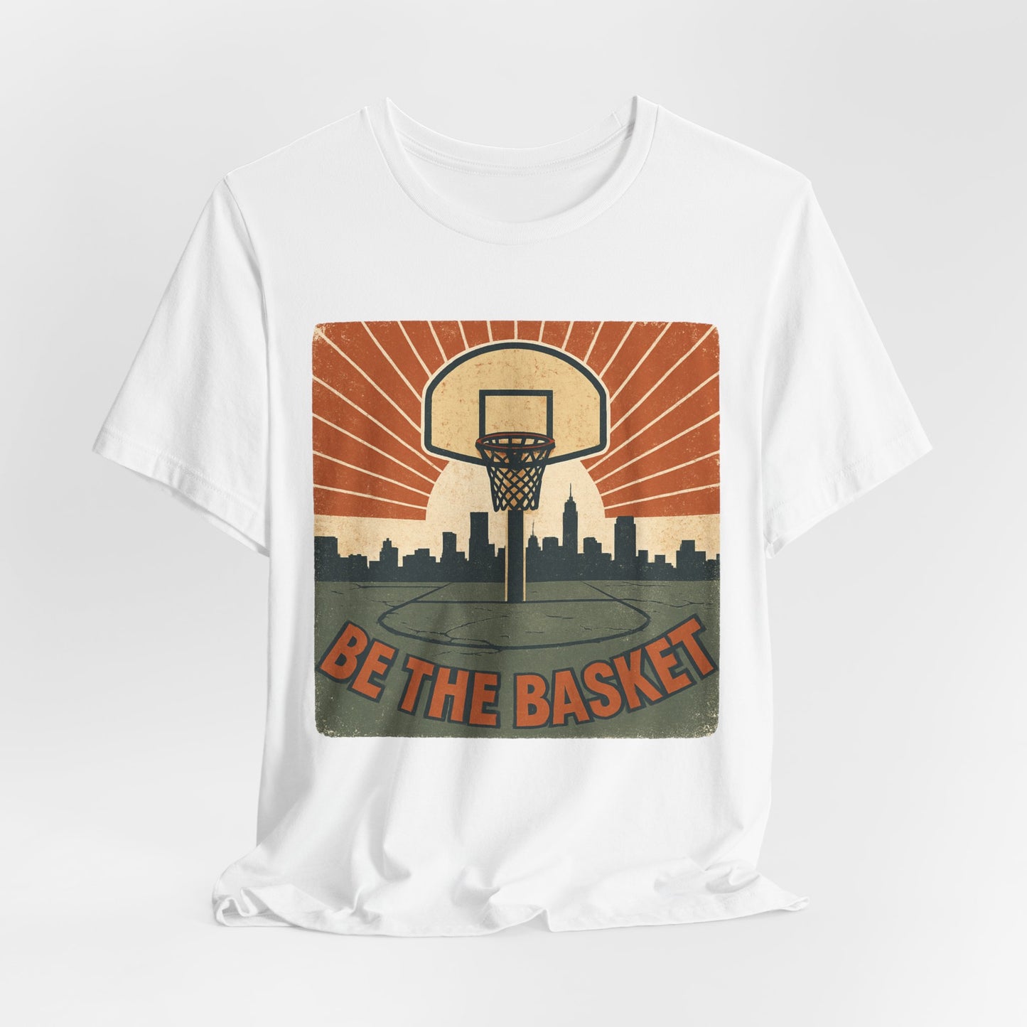 BE THE BASKET Basketball Goal Distressed Design 2, Unisex T-Shirt, Disc Golf Shirt
