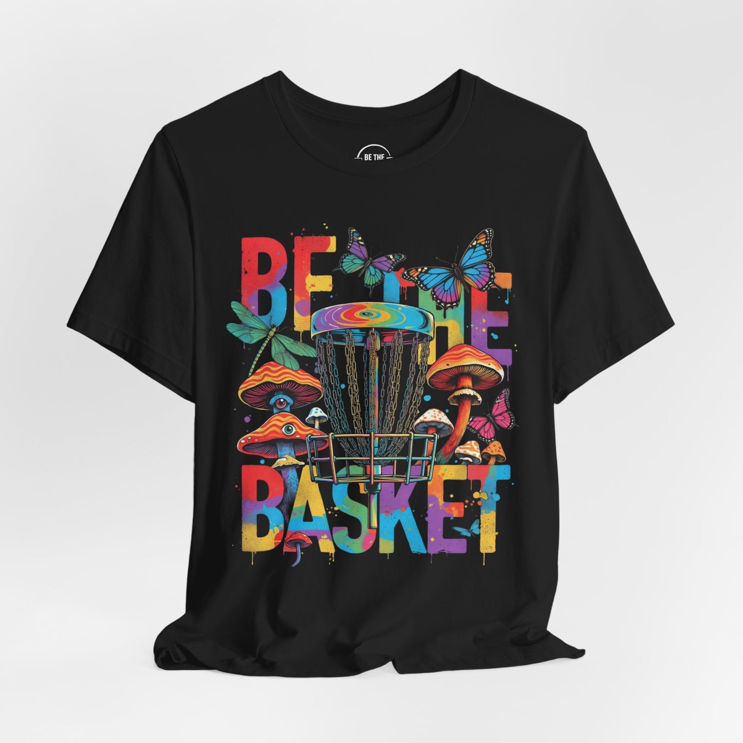 BE THE BASKET Disc Golf Mushroom Art 1, Unisex Disc Golf T-Shirt