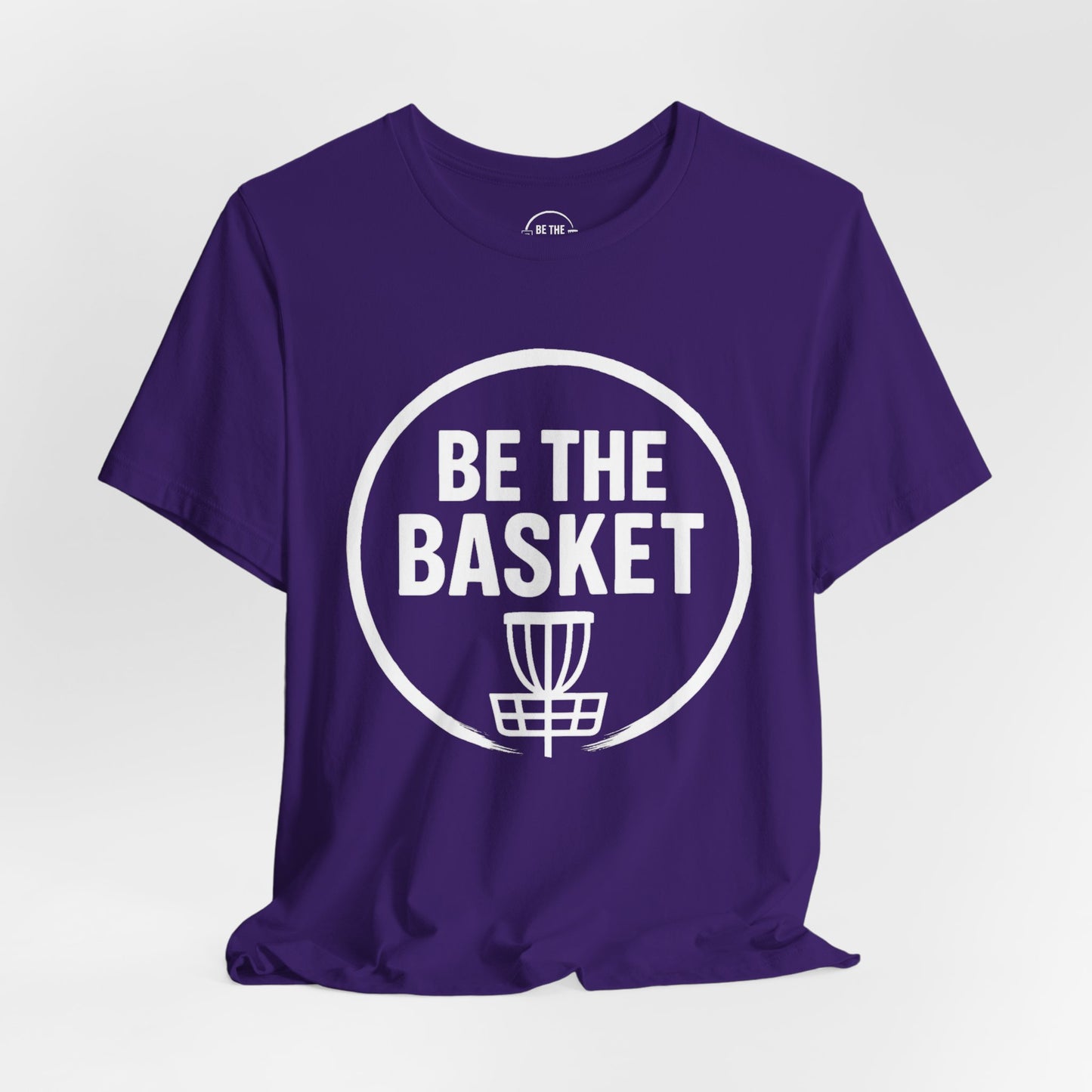 BE THE BASKET Disc Golf Logo White, Unisex T-Shirt, Disc Golf Shirt