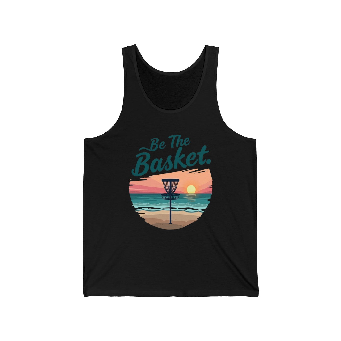 Be The Basket Beach Tank Top with cool design , DISC GOLF SHIRT