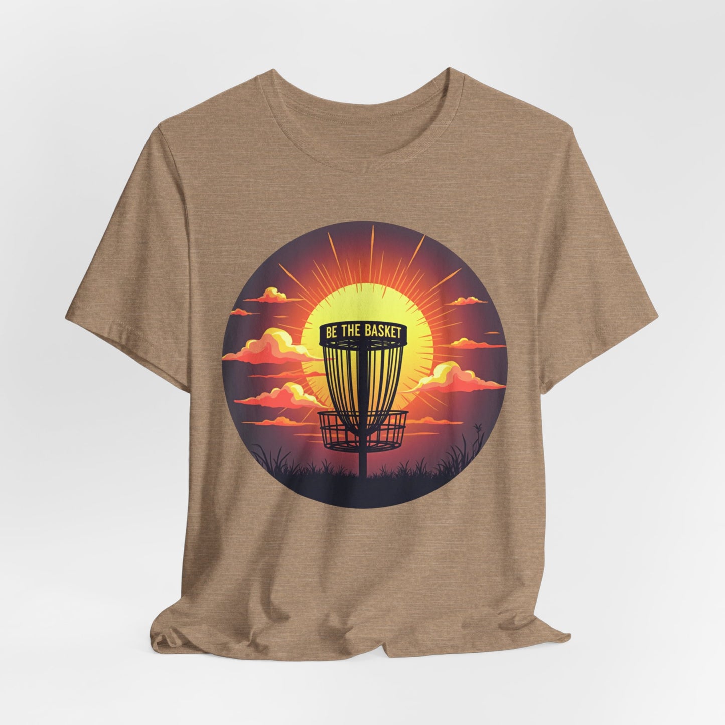BE THE BASKET Disc Golf Sunset 1 Unisex T-Shirt, DISC GOLF SHIRT