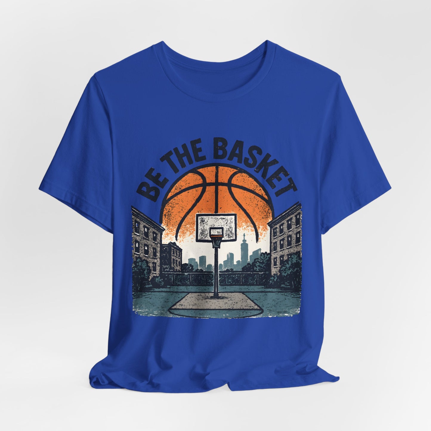 BE THE BASKET Basketball Distressed Design 1 , Unisex T-Shirt, Disc Golf Shirt