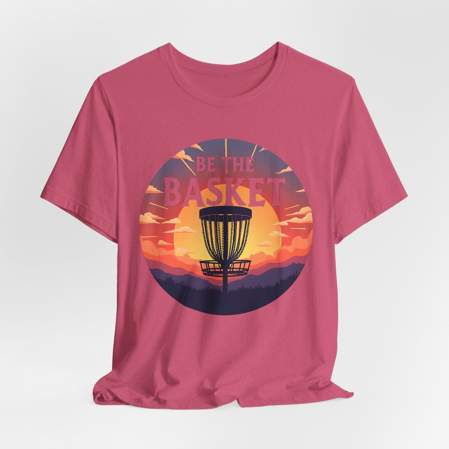 BE THE BASKET Disc Golf Sunset 4 Unisex T-Shirt, DISC GOLF SHIRT