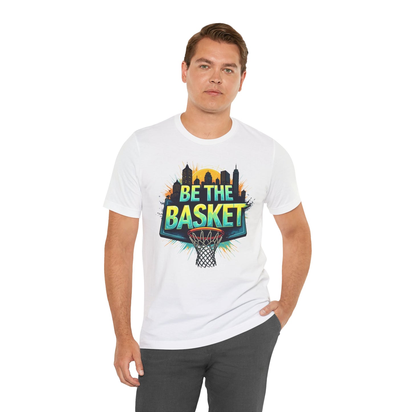 BE THE BASKET Skyline 4 Basketball Unisex T-Shirt, Basketball Shirt
