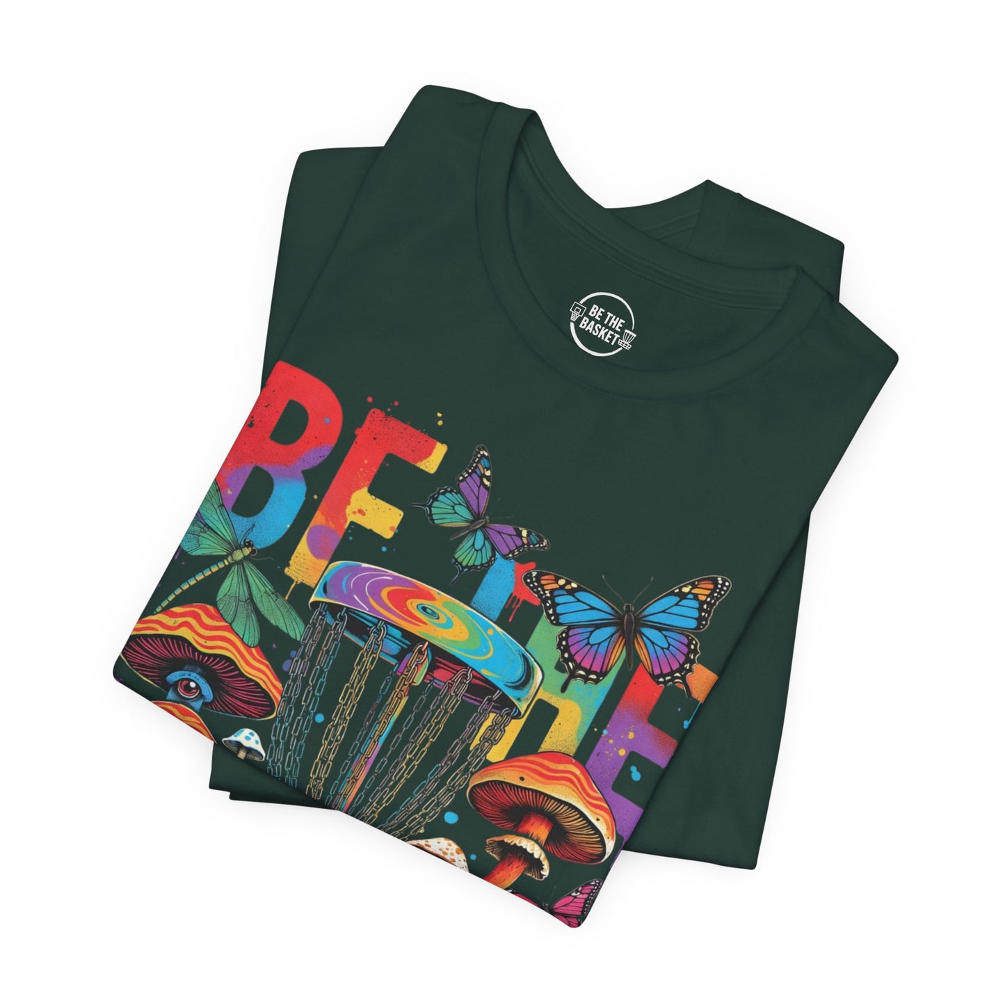 BE THE BASKET Disc Golf Mushroom Art 1, Unisex Disc Golf T-Shirt