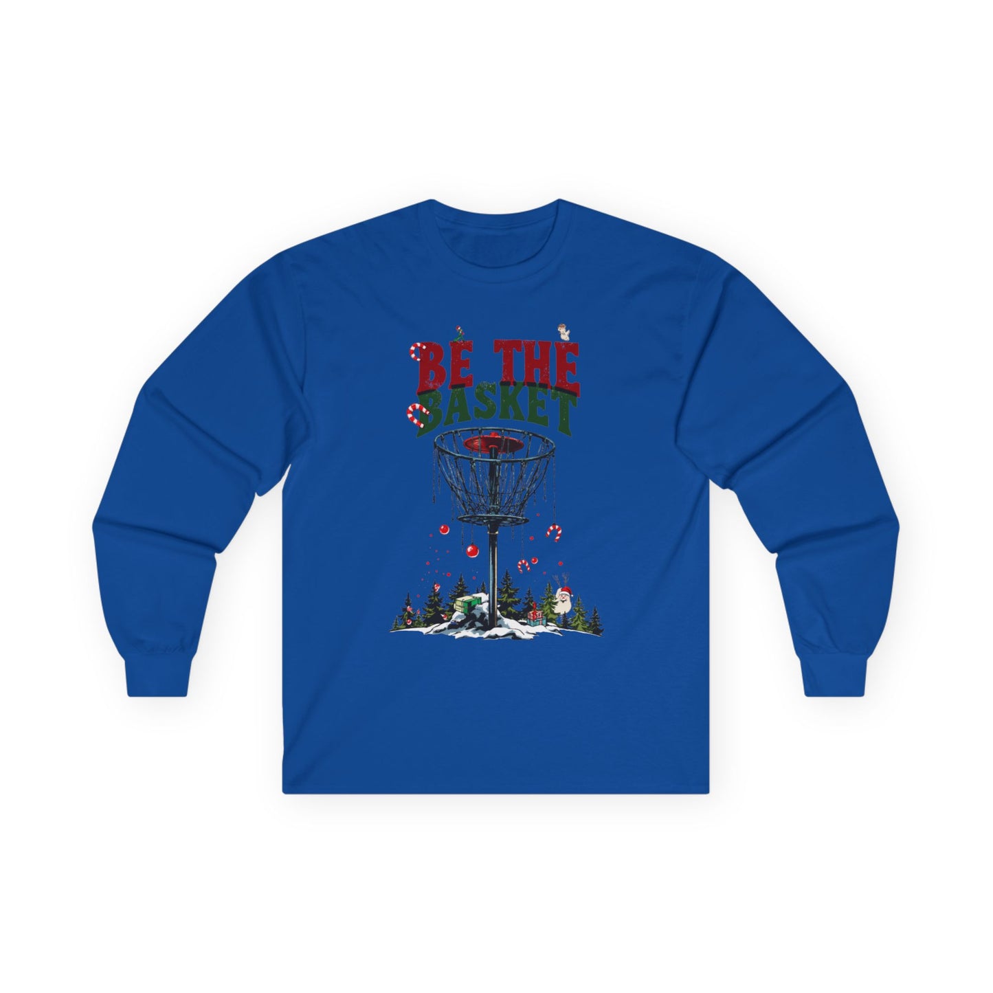 BE THE BASKET Disc Golf Christmas 3 - Long Sleeve Disc Golf Tee